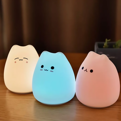 3-Gatitos.png Adorable kitty lamp to decorate your bedroom - Kitty owo