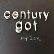 IMG_7287.jpg CENTURY GOT font lowercase 3D letters STL file