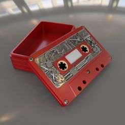 Vignette_Teampunk_Tape_03.jpg STL file Steampunk audio cassette box.・3D printing model to download