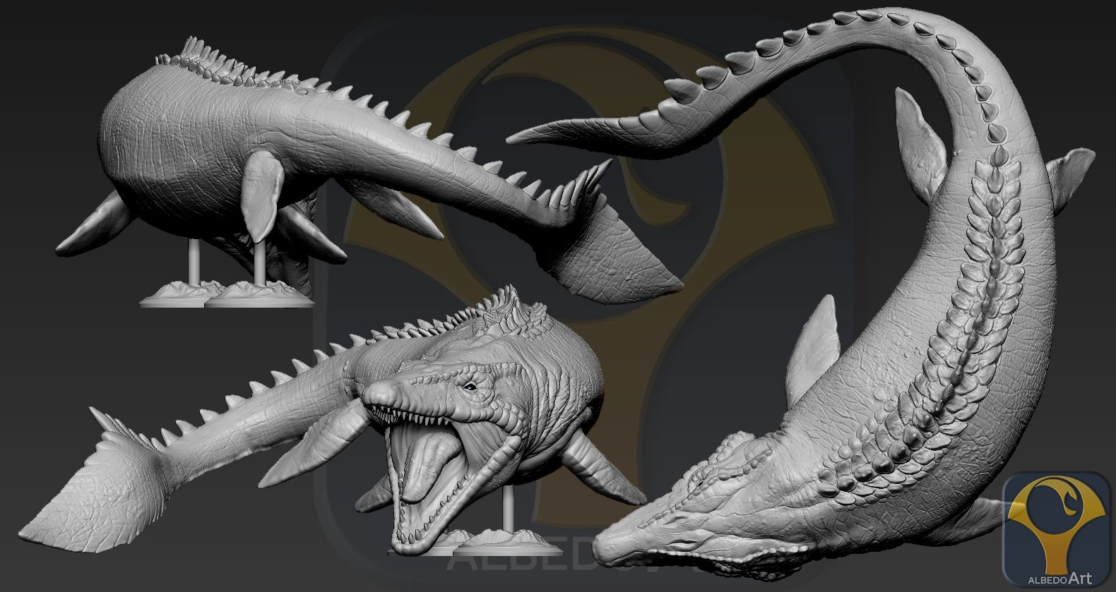 00.jpg OBJ-Datei Mosasaurus herunterladen • Modell zum 3D-Drucken, F-solo