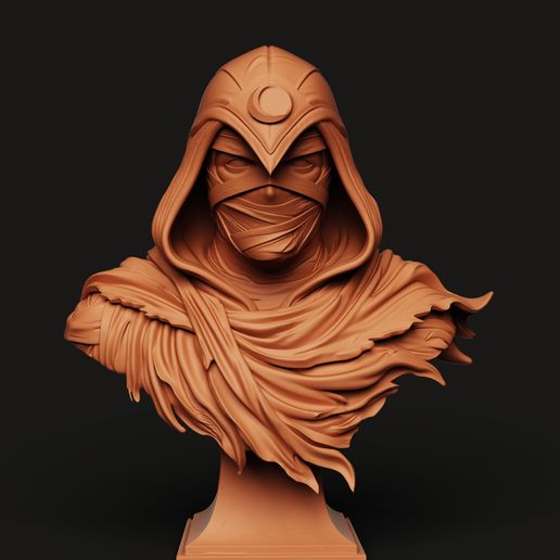 Moon Knight Bust STL | Marvel Hero 3D Print | Textured Fan Art