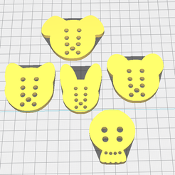buttons.png Fichier STL Boutons d'animaux simples・Idée pour impression 3D à télécharger