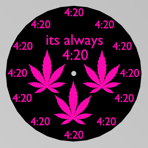 🕰️ Clock - its always 4:20・ STL File for 3D printing・Cults