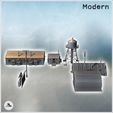 5.jpg Set of five modern buildings with a water tank and a warehouse with a round roof (19) - Modern WW2 WW1 World War Diaroma Wargaming RPG Mini Hobby