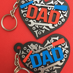 Papá-Heart.png Fichier OBJ Porte-clés coeur pour papa・Plan à imprimer en 3D à télécharger