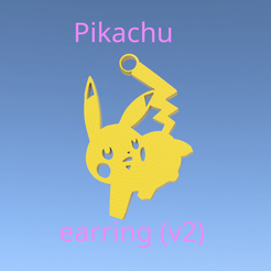 Pikachu Free STL file Pikachu earrings (v2)・Design to download and 3D print
