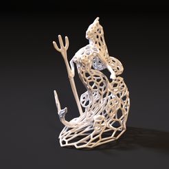 10000.jpg 3D file Mermaid Sculpture with Trident・3D print model to download