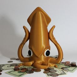 IMG_7035.JPG Free STL file Squid Bank・3D printable object to download, Targ