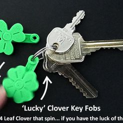 a7d6a64ebe6d86fe4858d6ca9c25a54a_display_large.jpg Free STL file 'Lucky' Clover Spinning Key Fobs・3D printable model to download, Muzz64