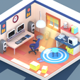 Habiitacion2.png "Low Poly Isometric Room - Set complet de bureau et d'accessoires".