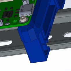 Detail.jpg Customizable 3D Printed Vertical DIN Rail Mount for Raspberry Pi 5 - Secure and Space-Efficient Solution
