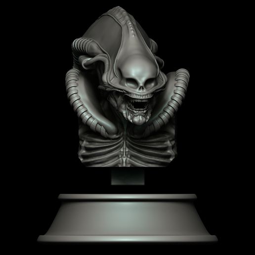 👤 Xenomorph Bust・ STL File for ・Cults