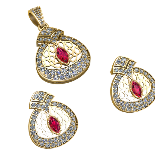STL file GOLD AND RUBY LOCKET SET 3D PRINTABLE MODEL 💎 (OBJ)・3D ...