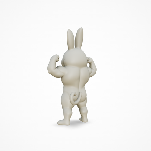 🐇 Swole Bunny - Buff Muscular Rabbit Bodybuilder Meme Statue・ STL File ...