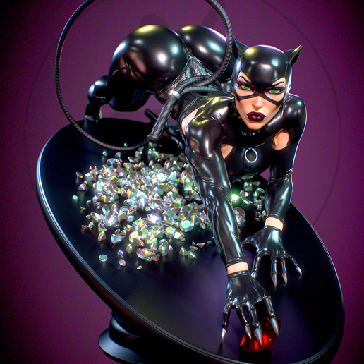 Catwoman (two suits) +NSFW OBJ File for 3D printingCults