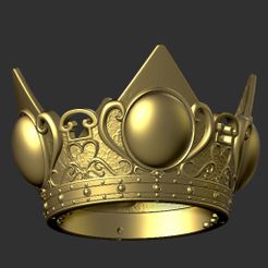 crownV1-classic-top-with-pearl-03.jpg Fichier 3D Princesse Peach Crown V01 Top classique・Plan imprimable en 3D à télécharger