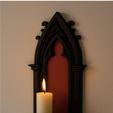 3D-printed.png Gothic Wall Candle Holder, 3D Printed Candle Shelf | Gift for Her