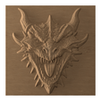 SKU-_02_front_oak.png Brüllender Drachenkopf - 3D STL Modell