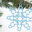 image_UOF1AJRWU2.jpg Free STL file Tons of Hearts Snowflake Decoration・Template to download and 3D print, D5Toys