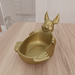 untitled.png 3D Cute Easter Bunny Basket for Indoor as Stl File & Easter Gift, Easter Day, Bunny Planter, Easter Basket, Desk Planter, 3D Print File