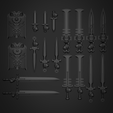 All-Weapons.png Golden Janitor Weapon Bits - Shield and Sword