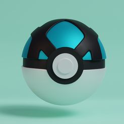 net-ball-render.jpg Fichier STL Pokemon Net Ball Pokeball・Idée pour impression 3D à télécharger
