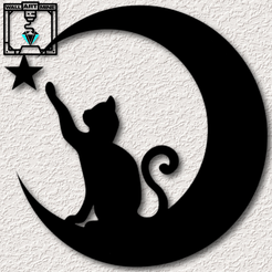 project_20230907_0854127-01.png Fichier STL chat sur la lune art mural chaton assis sur la lune décoration murale 2d animal・Plan à imprimer en 3D à télécharger