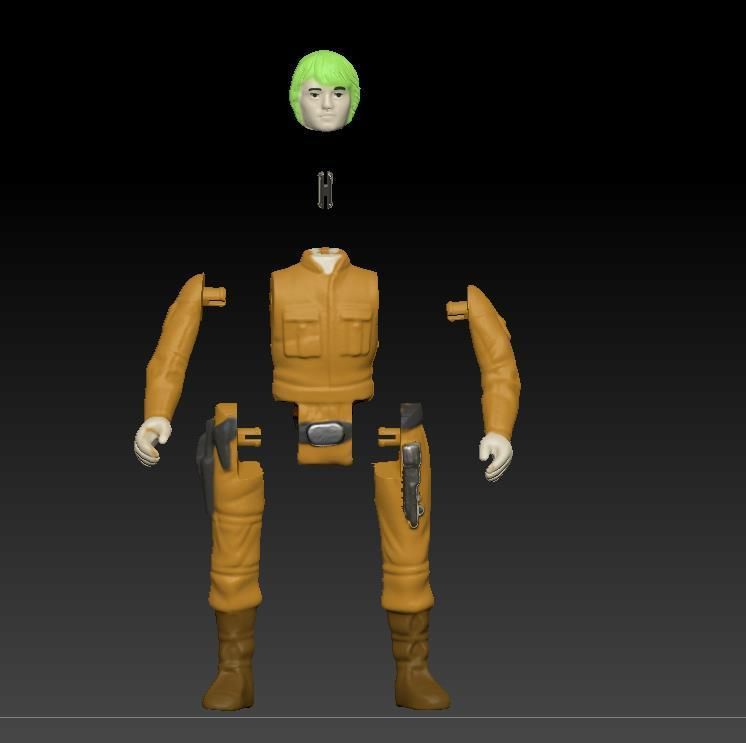 ScreenShot961.jpg 3D file Star Wars .stl LUKE SKYWALKER (Bespin) .3D action figure .OBJ Kenner style.・3D printing template to download, DESERT-OCTOPUS