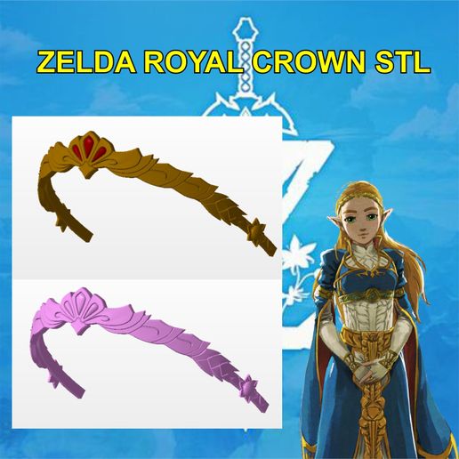 Princess Zelda Cosplay - Breath of the Wild Botw Royal Crown Tiara STL  3D FILE STL File for 3D printingCults