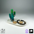 Cactus-Ring-Holder-05.png Datei STL Kaktus-Schmuck-Organizer・Modell für 3D-Druck zum herunterladen