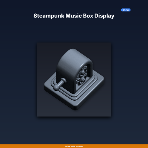 Steampunk Music Box Display - 3D Printable STL File