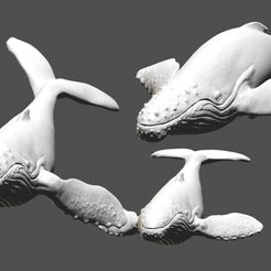 Preview_01.jpg Fichier STL Statue de baleine à bosse・Modèle à télécharger et à imprimer en 3D