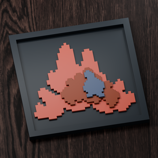 Gigalith Line - Pokemon Silhouette Frame | Box sprite | STL