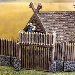 469c5dafdec1d4b58aeb2f4408399a68_display_large.jpeg Бесплатный STL файл Fantasy viking palisade gate (28mm)・План 3D-печати для скачивания