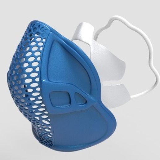 side_explosion_view.jpg Download free STL file Reusable facial mask respirator frame cover • 3D print model, michaeledi