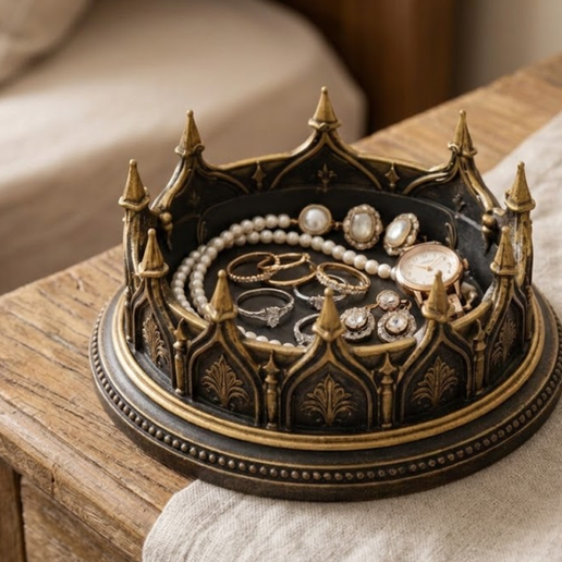 Crown Organizer & Candle Holder - Multipurpose Desktop Decor