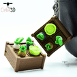 Cutie3D-Spring Vegetable Bed Fidget Clicker Keychain_06.png Cutie3D Spring Vegetable Bed Fidget Clicker Keychain - Porte-clés sac à dos mignon