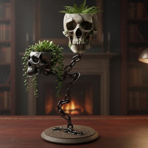 sadasdas.jpg Skull Chain Planter Holder