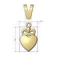 Crown-heart-motif-pendant-charm-05.jpg Pendentif vintage en forme de cœur avec attache Modèle d'impression 3D