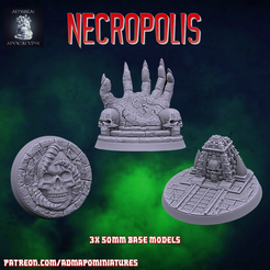 necro-10.png STL file Necropolis 3*50mm Base Set (Pre-supported)・Model to download and 3D print
