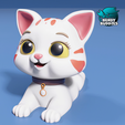 0171-Cat-Door-Stop-Accessory-_8.png Cat Door Stop / Cute Animal Stopper / Hold Open Model / Wedge Creature Figure / Print-in-Place Statue / Home Decoration