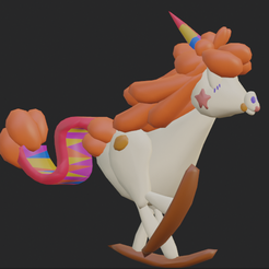 LICORNE-PATINE.png STL file 3rd series candy crush unicorn・Template to download and 3D print, Majin59