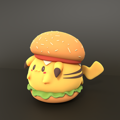 Cyclops_Viewport_030.png STL file Pikachu burger・3D printer design to download