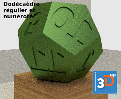 Regular and numbered dodecahedron