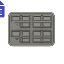 STL00030.png Chocolate Bar Silicone Mold Tray