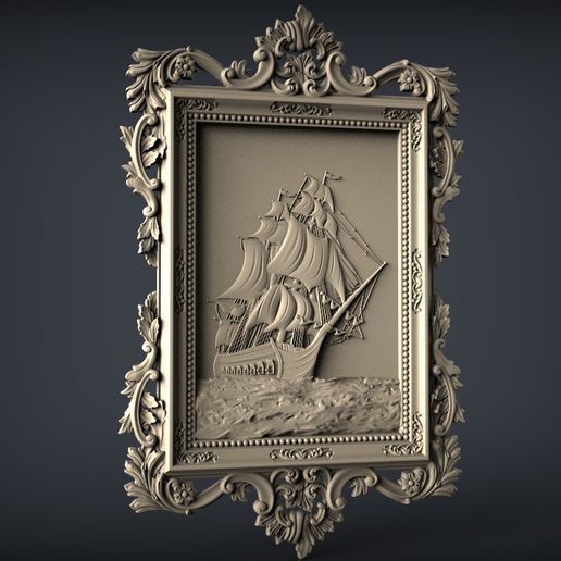 ship frame cnc art router 3D model