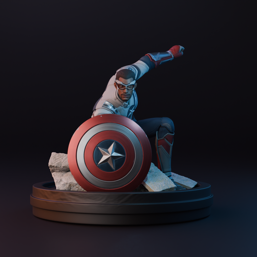 🧢 Captain America - Sam Wilson・ STL File for 3D printing・Cults
