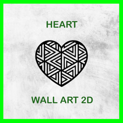 HEART_04.png STL file HEART WALL ART 2D 04・3D printing model to download