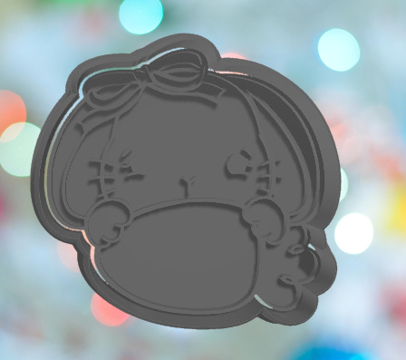 Bunny with Carrot and Bow Plaque Cookie Cutter