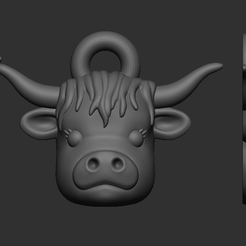 061530a49f07ad78754ede583da140ee.png Highland Cow Necklace, Earring amulet NO SUPPORTS NEEDED